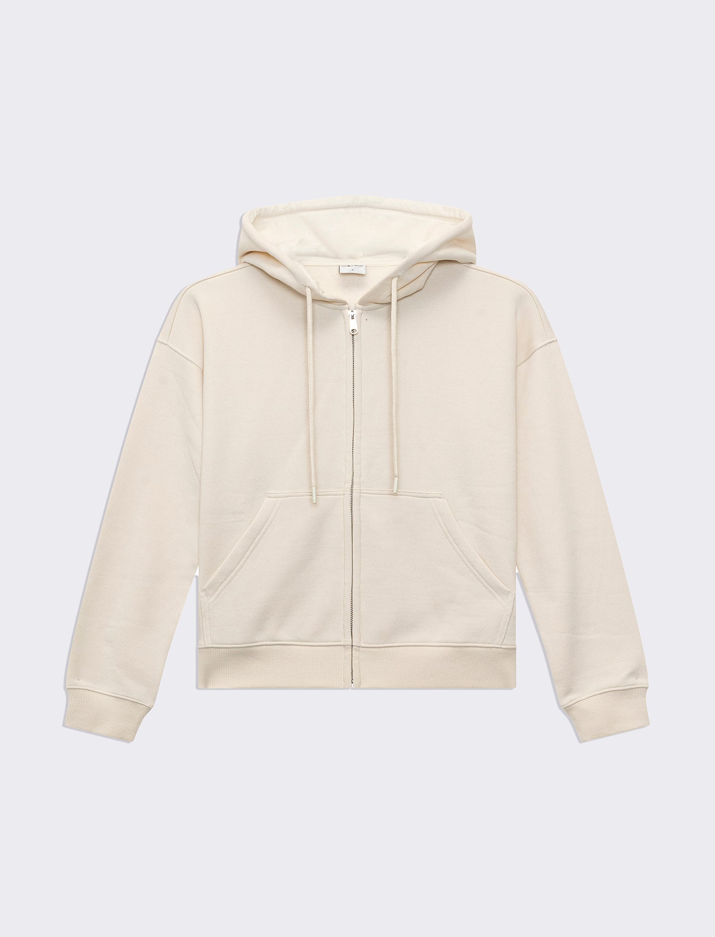 Felpa con cappuccio e zip da donna - Avorio