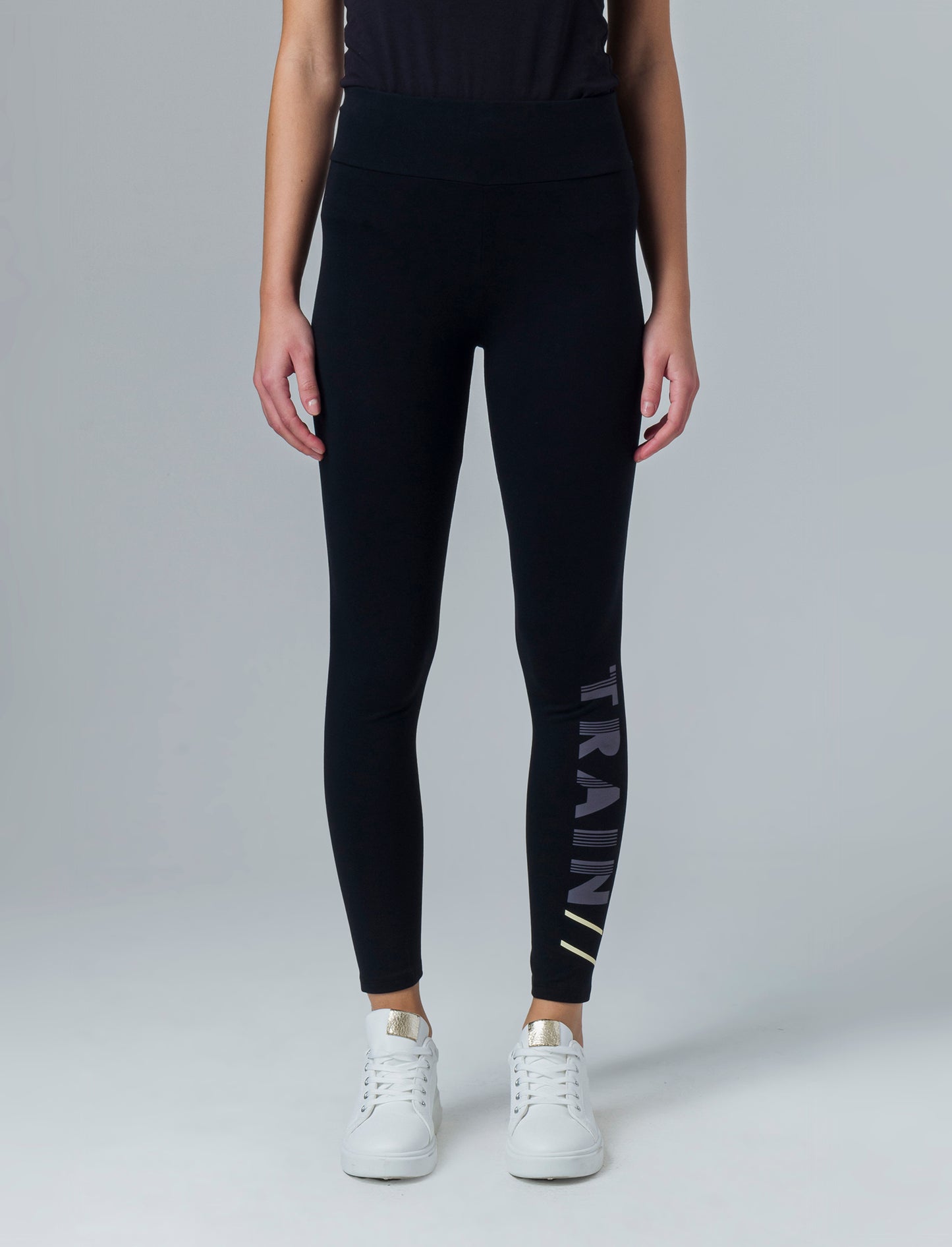 Woman's high-waisted printed leggings - 