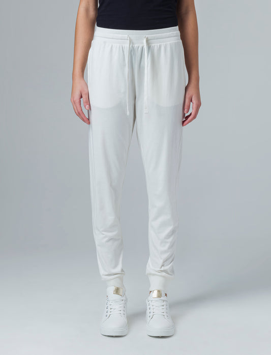 Woman's basic joggers with vertical front pockets - Beige