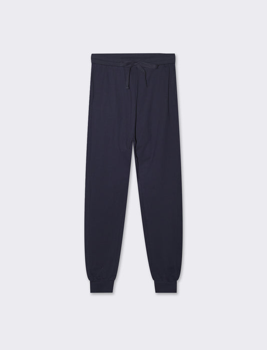 Woman's basic joggers with vertical front pockets - Blue