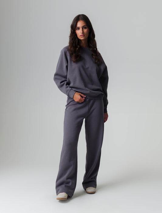Jogger basico flare da donna - Grigio piombo