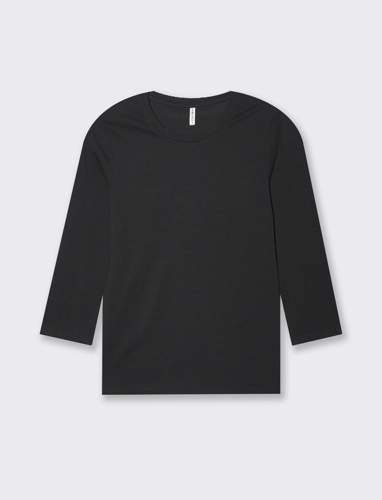 T-shirt basica manica lunga da donna - Nero