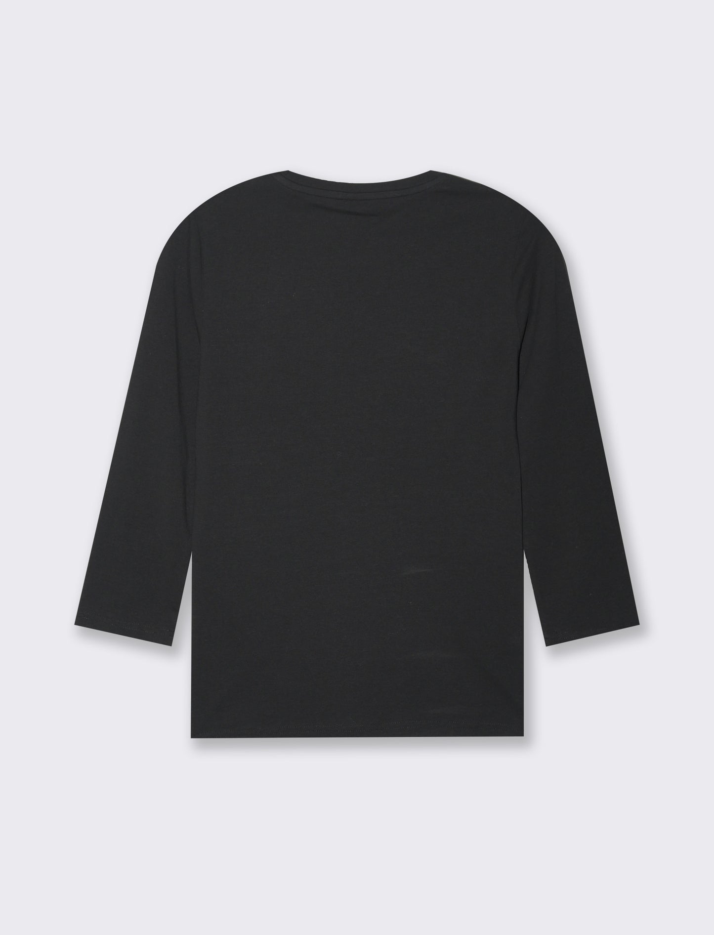 T-shirt basica manica lunga da donna - Nero