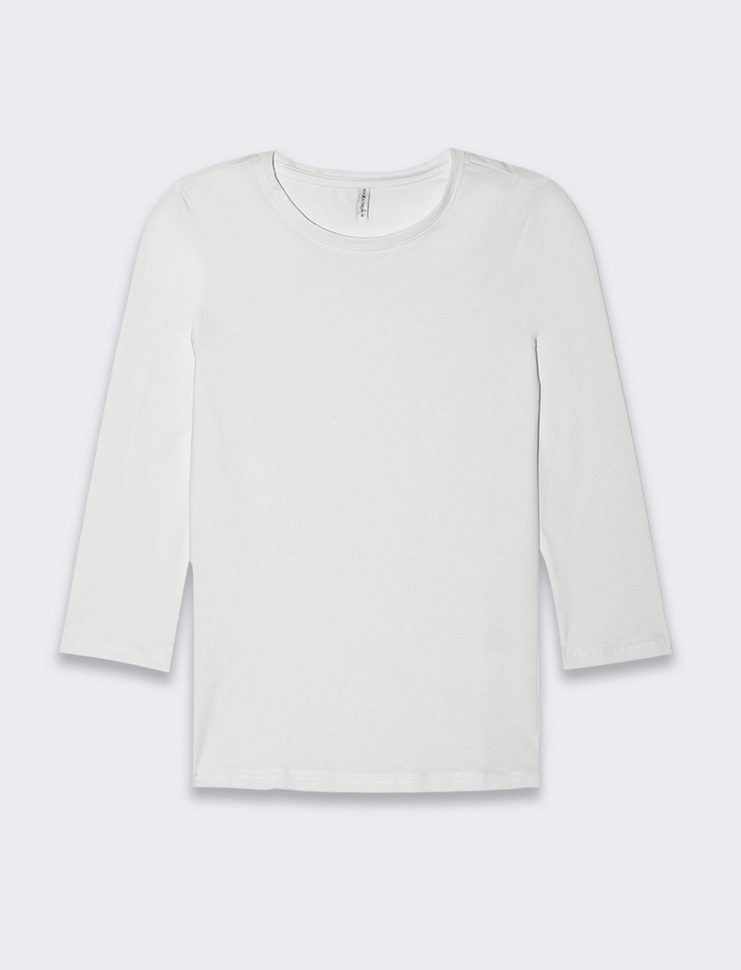 T-shirt basica manica lunga da donna - Bianco