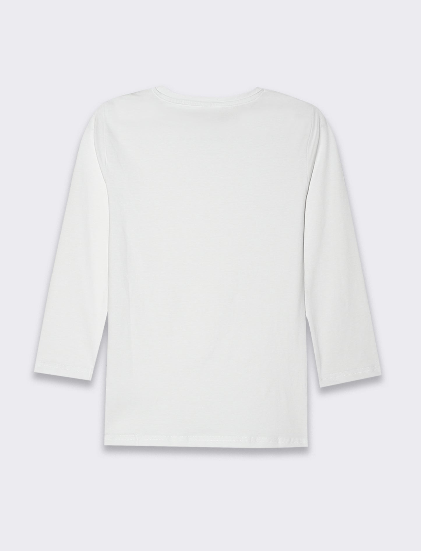 T-shirt basica manica lunga da donna - Bianco