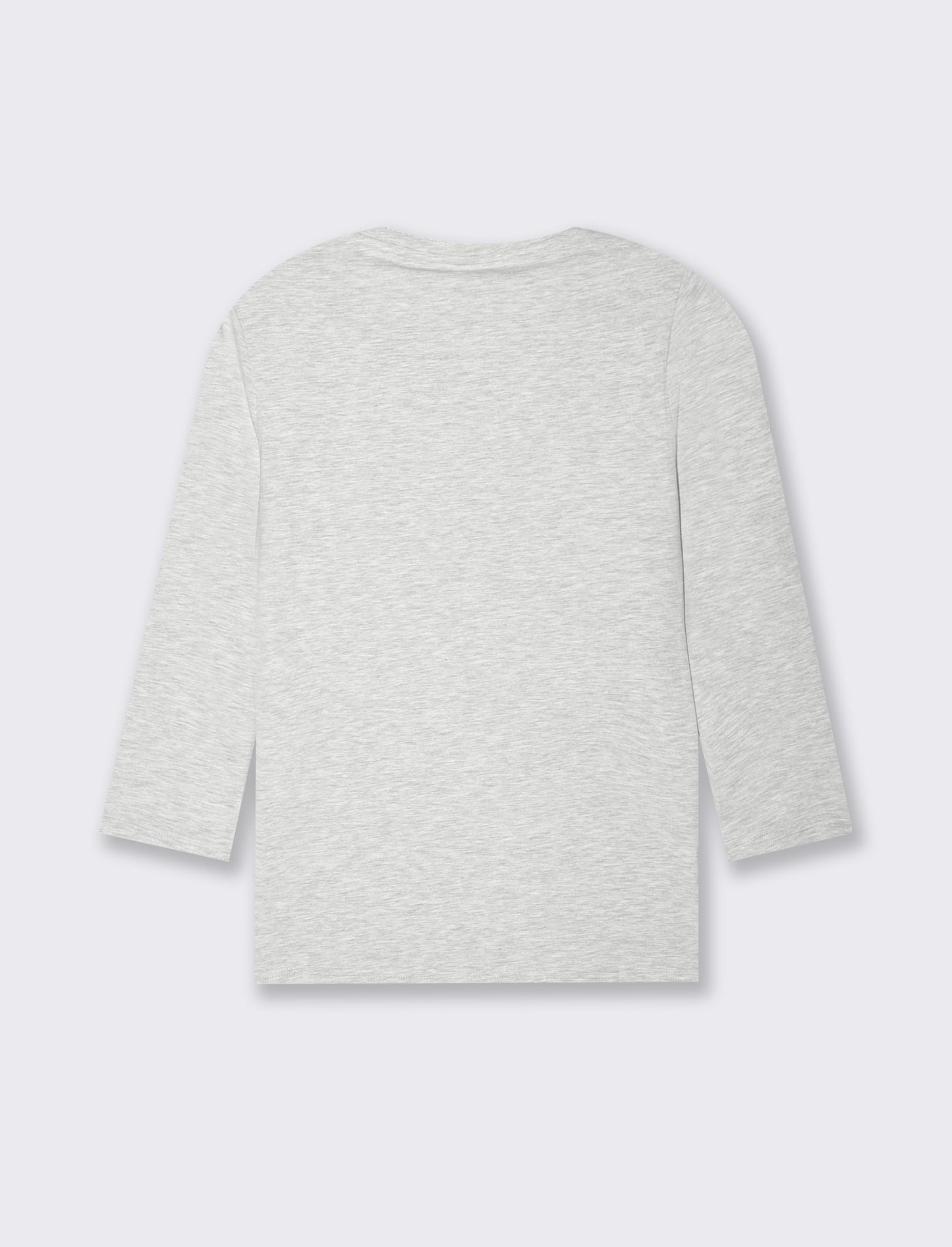 T-shirt basica manica lunga da donna - Grigio chiaro