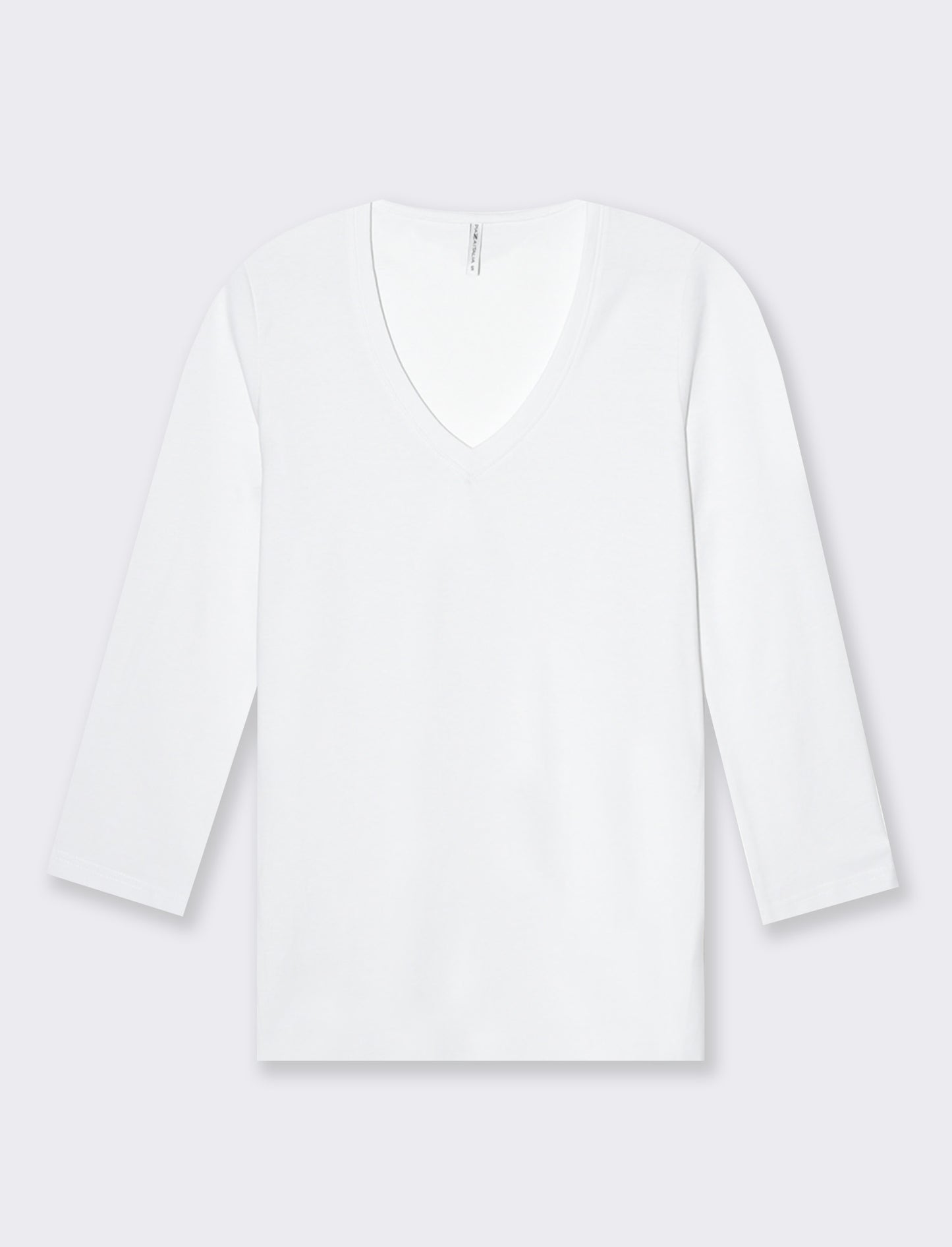 T-shirt basica scollo a v da donna - Bianco