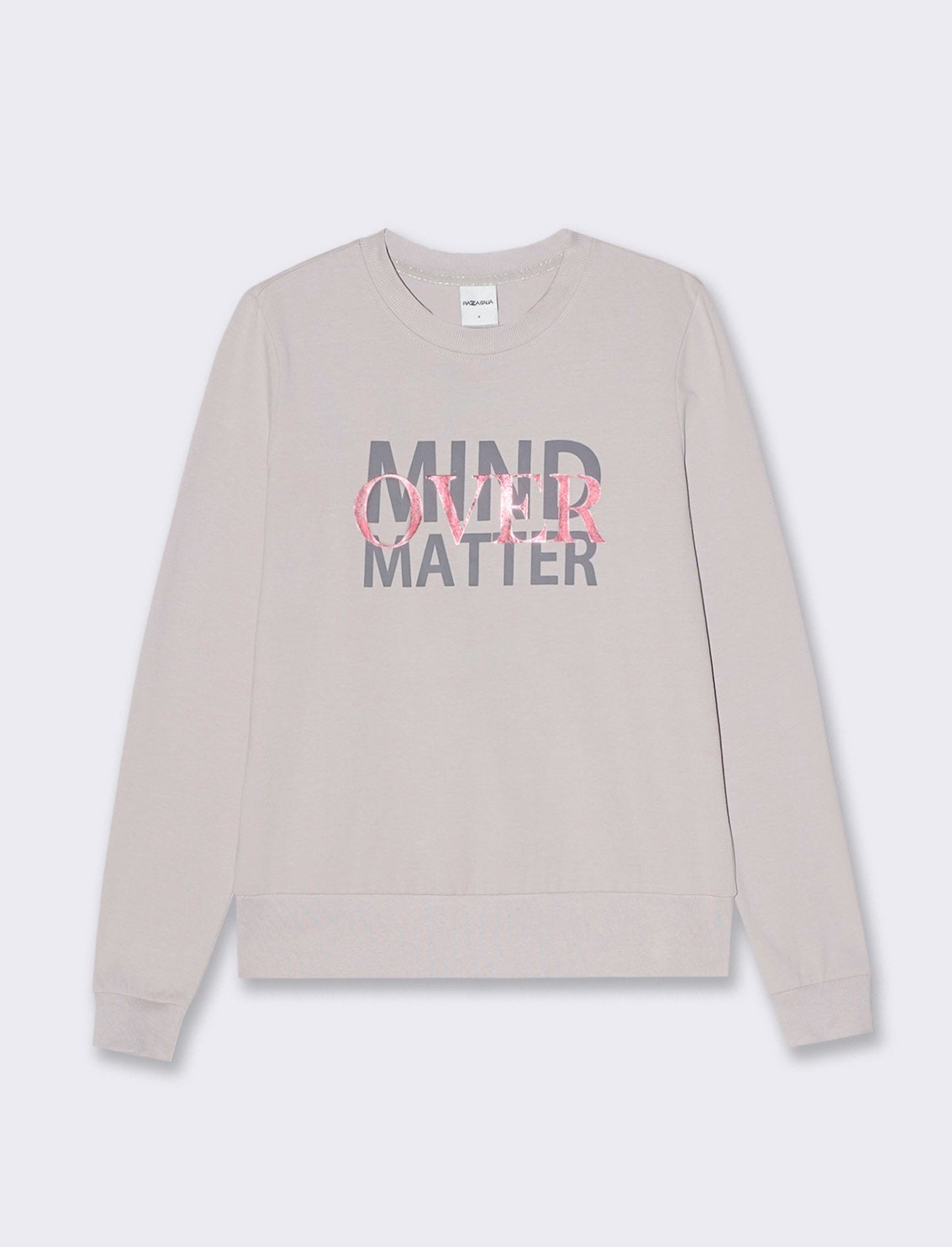 T-shirt manica lunga con stampa da donna - Bianco perla