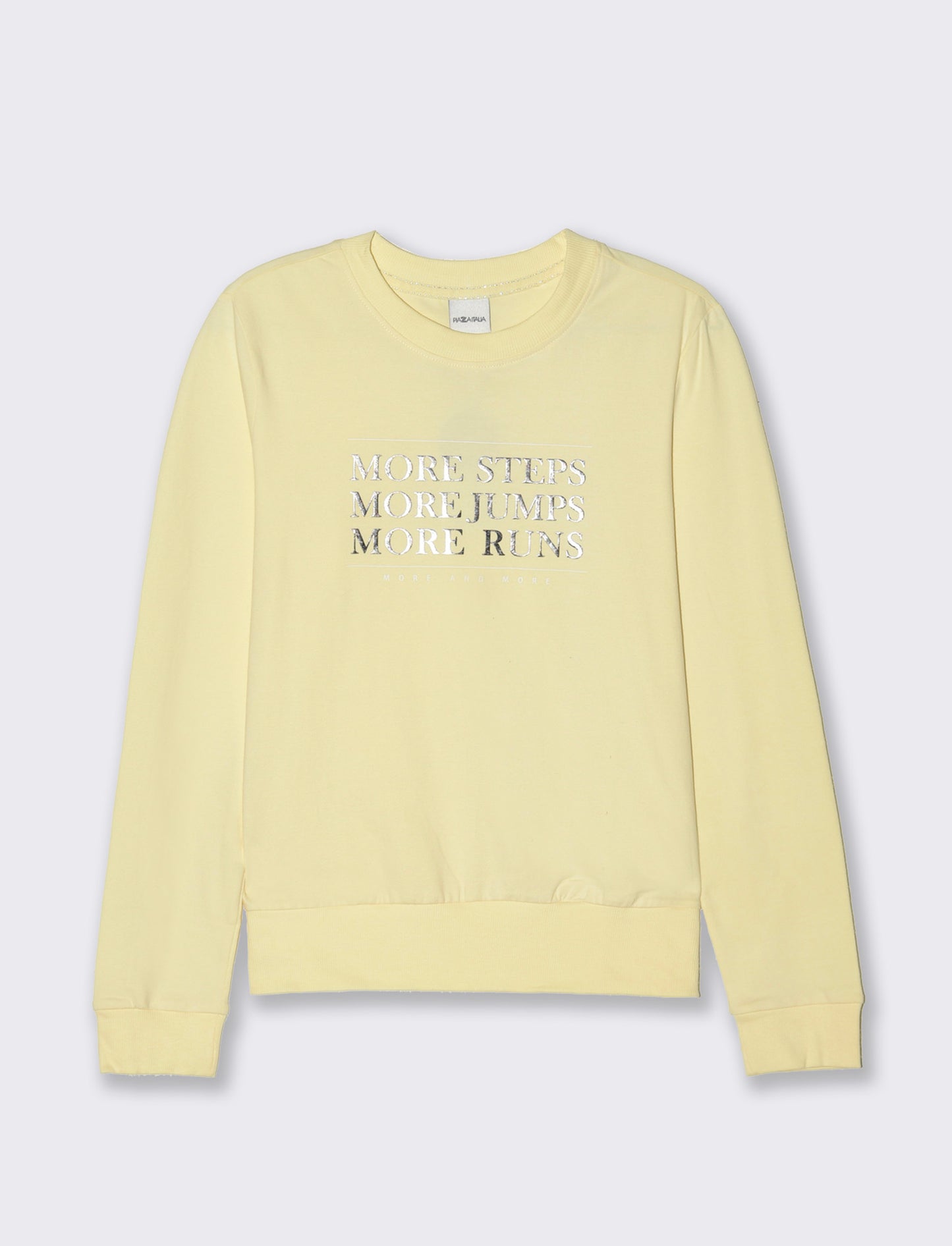 T-shirt manica lunga con stampa da donna - Giallo pastello