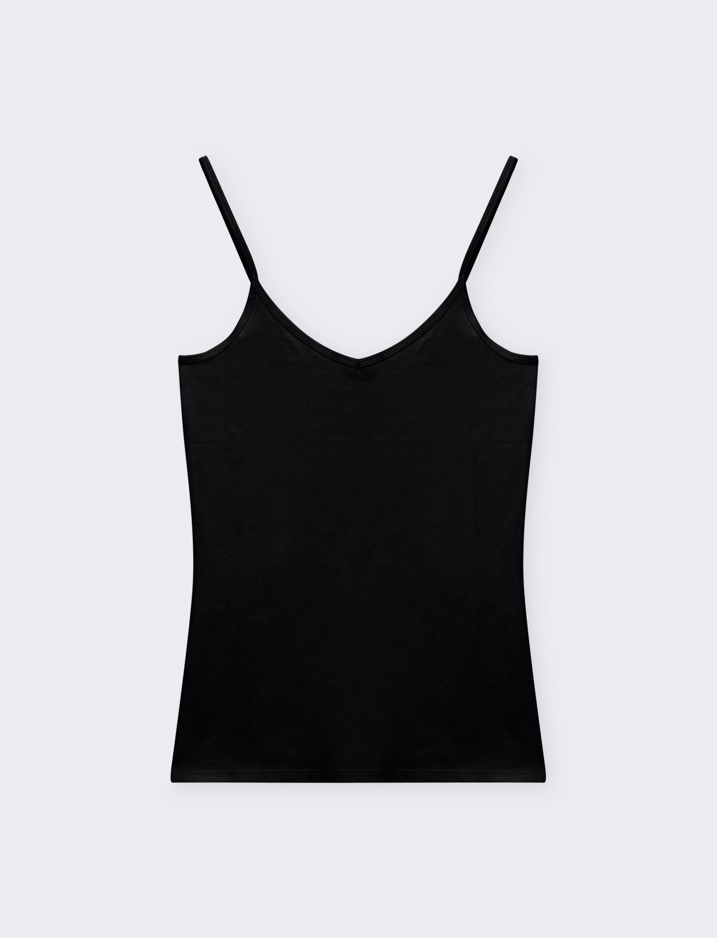 Top basico con scollo a v da donna - Nero