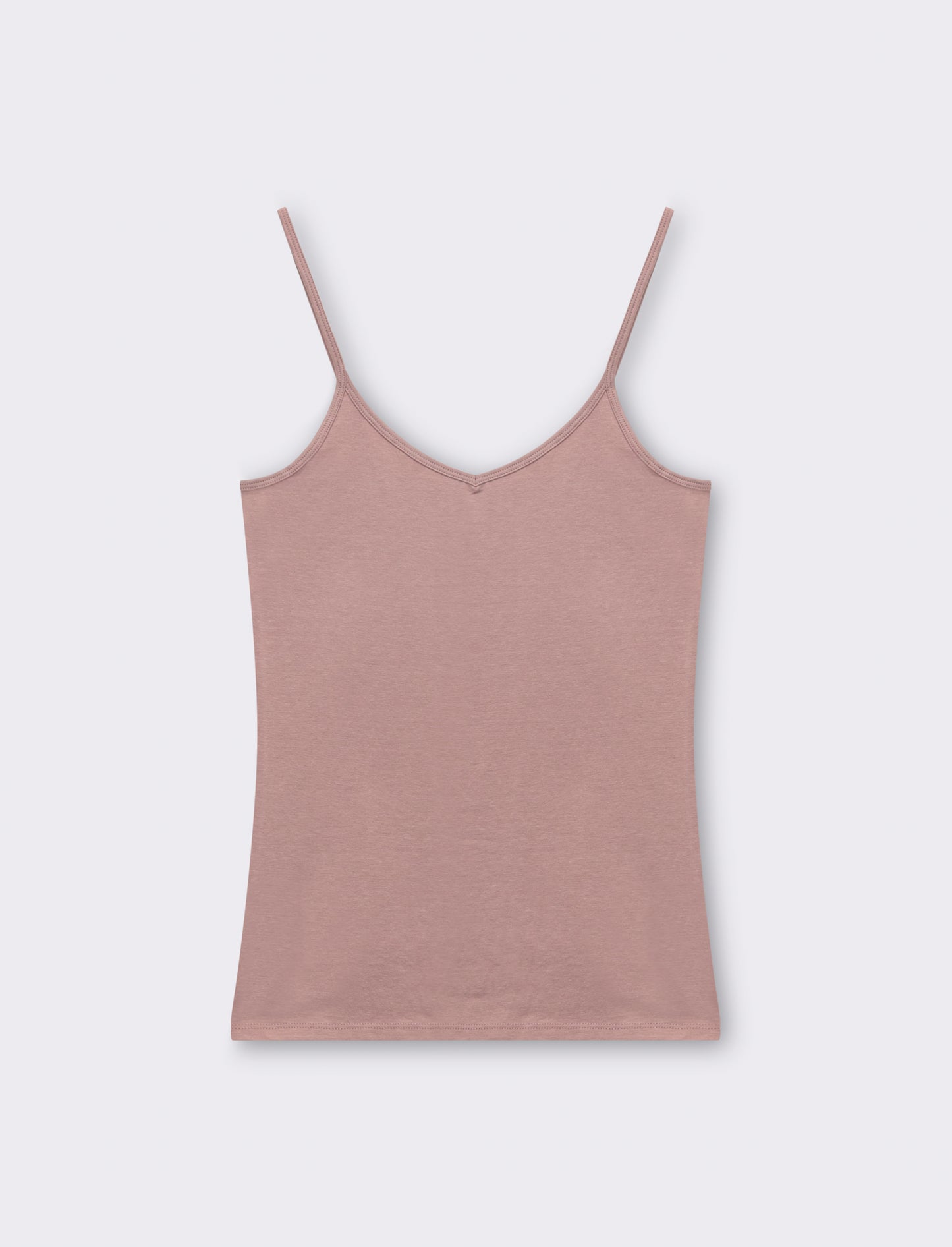Top basico con scollo a v da donna - Rosa antico