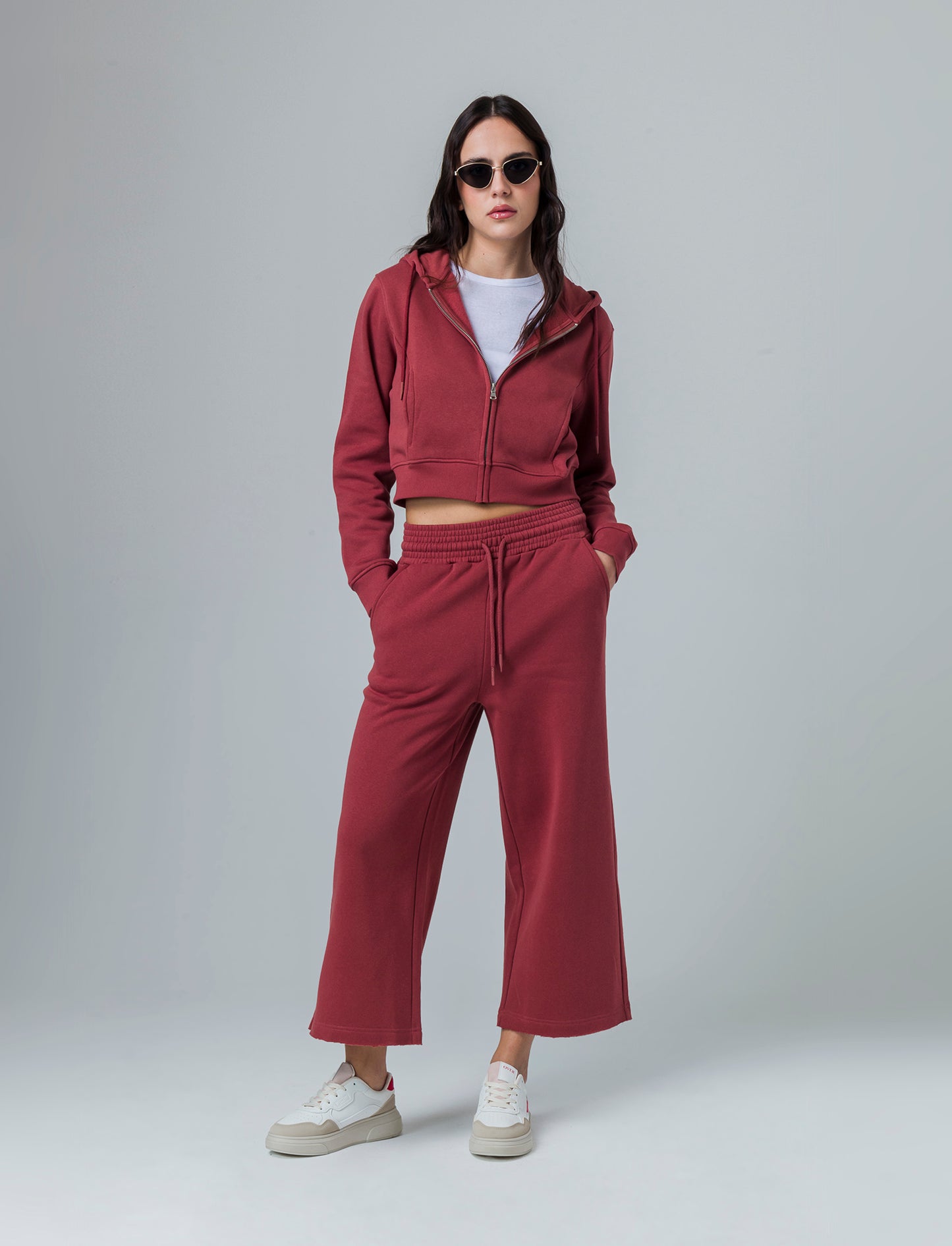 Jogger modello culotte da donna - Rosso mattone