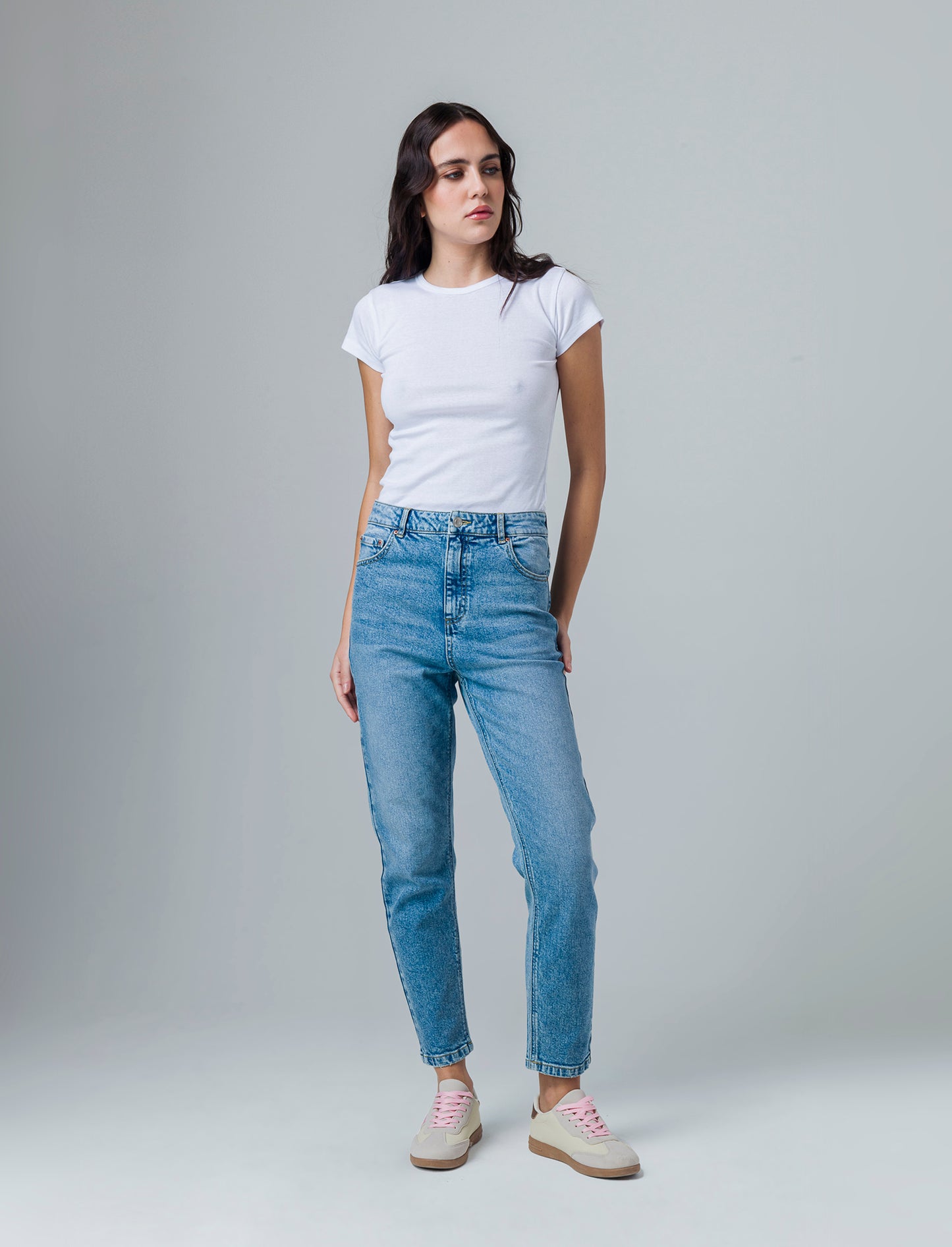 T-shirt basica manica corta da donna - Bianco