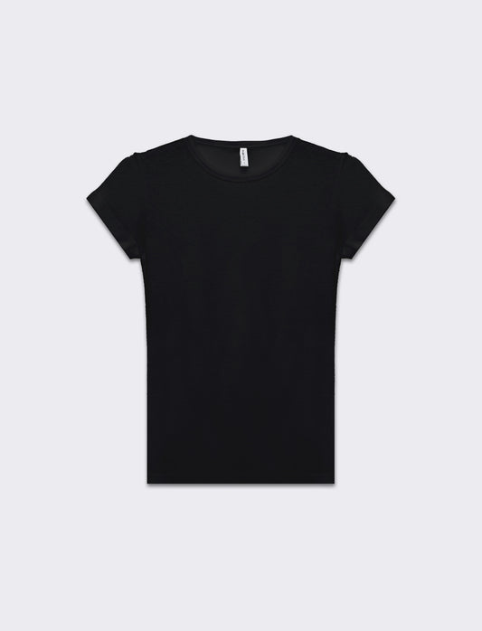 Woman's basic short sleeve t-shirt for men - Black