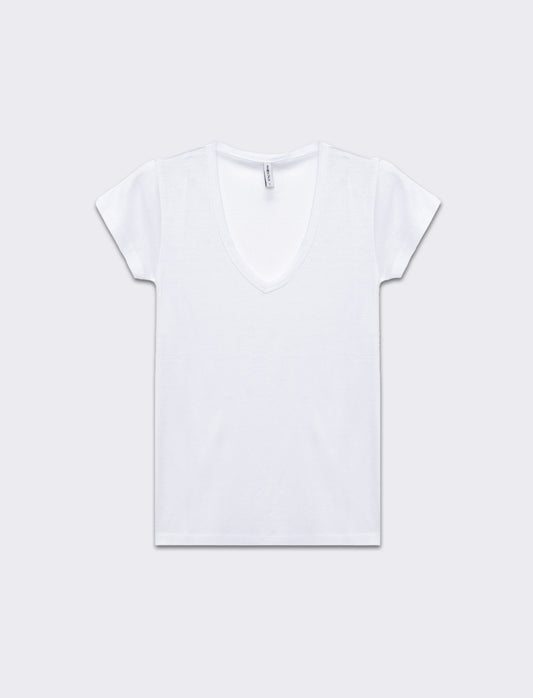 Woman's basic v-neck t-shirt - White