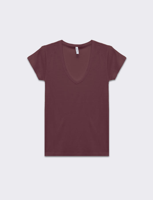 Woman's basic v-neck t-shirt - Pink
