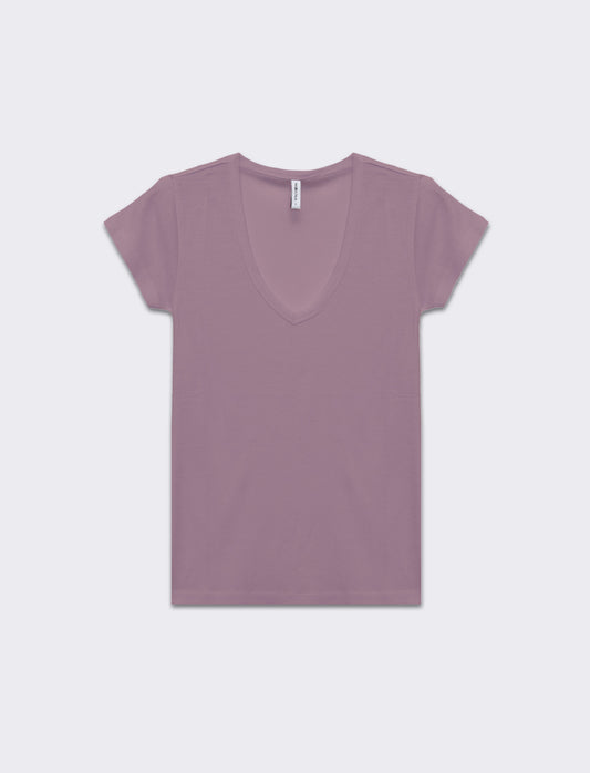 Woman's basic v-neck t-shirt - Purple