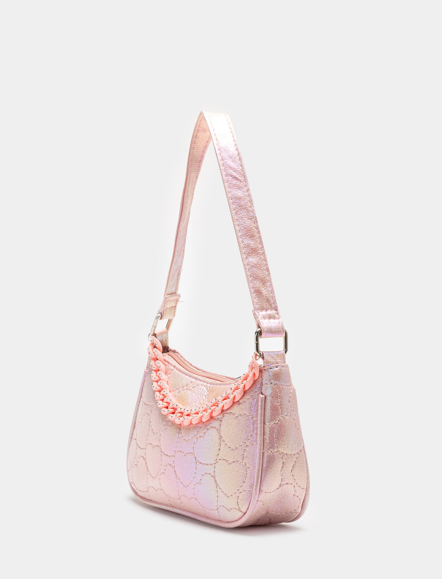 Colorful Chain Handle Crossbody Bag for Girls - Pink