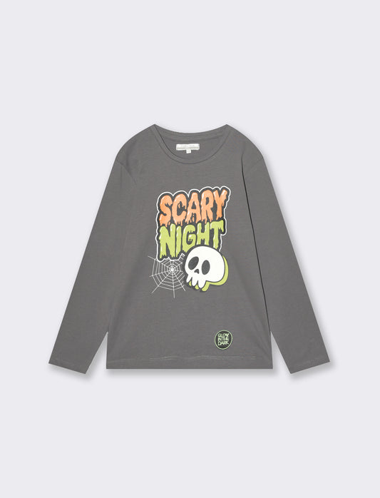T-shirt Halloween da bambino - Grigio antracite