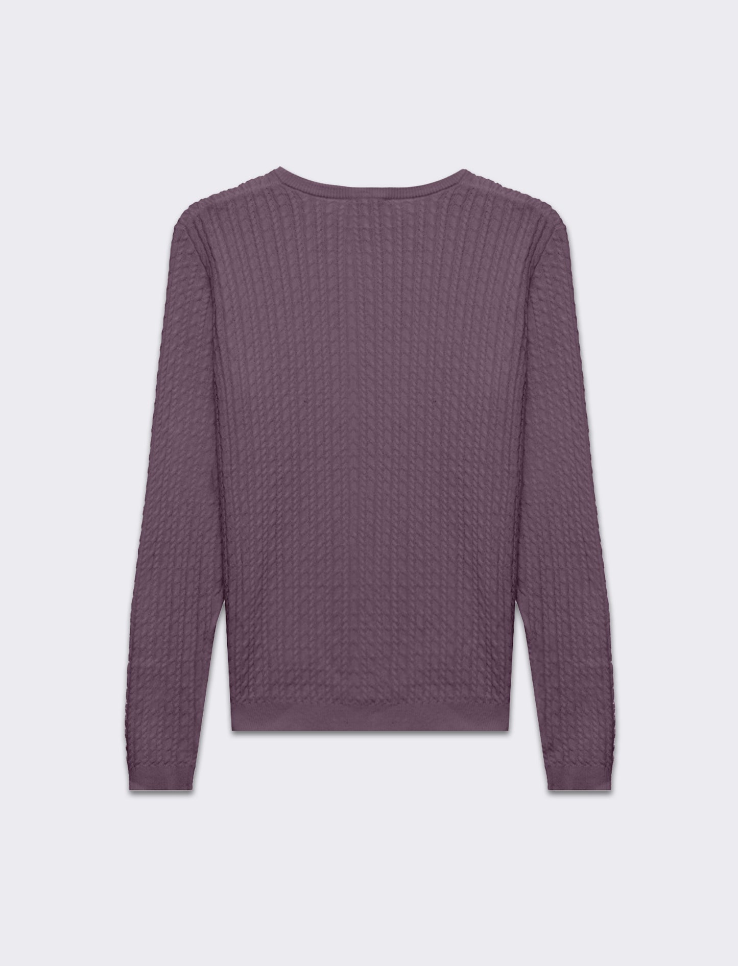 Maglia basica giro collo a trecce da donna - Lilla