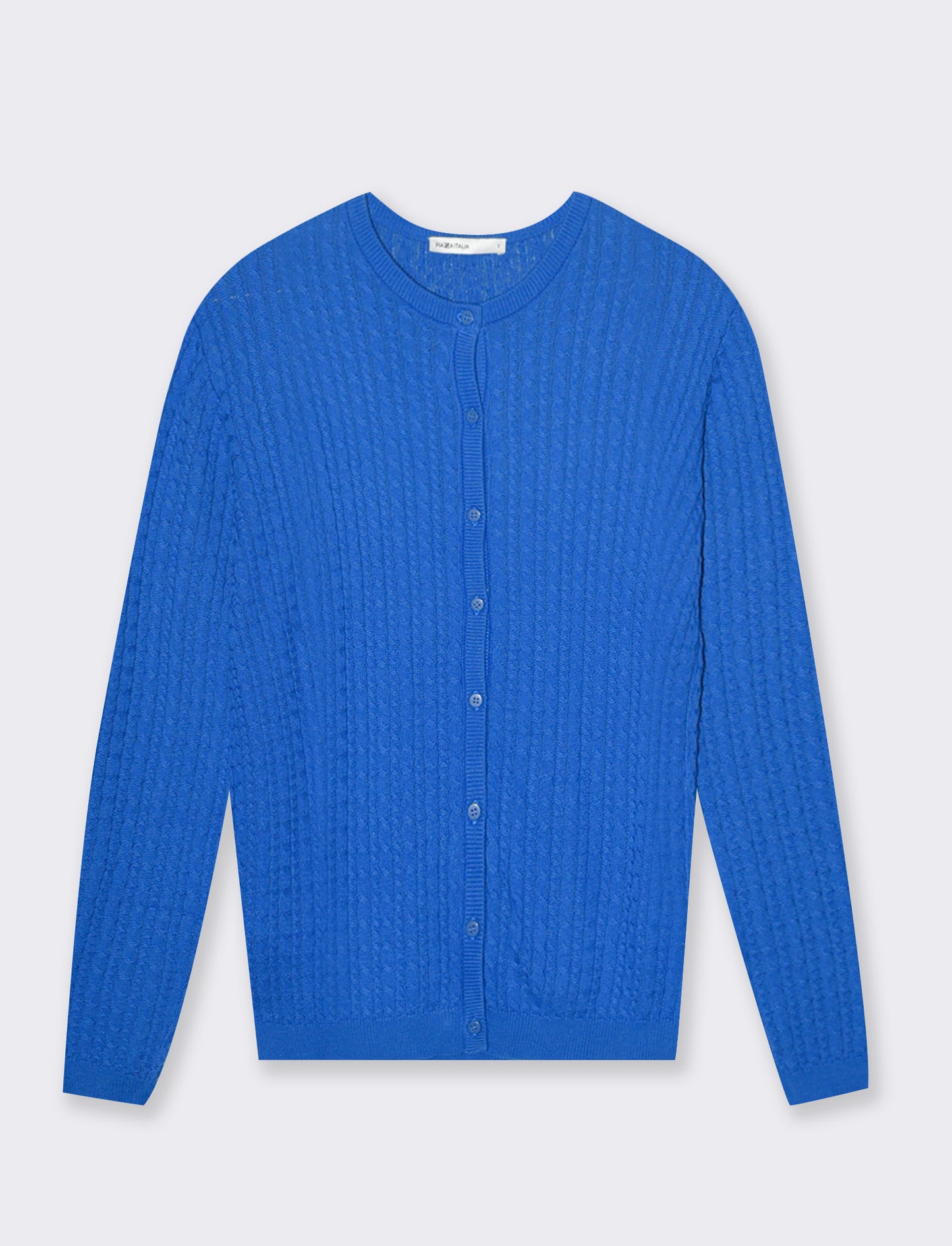Cardigan basico a trecce da donna - Azzurro