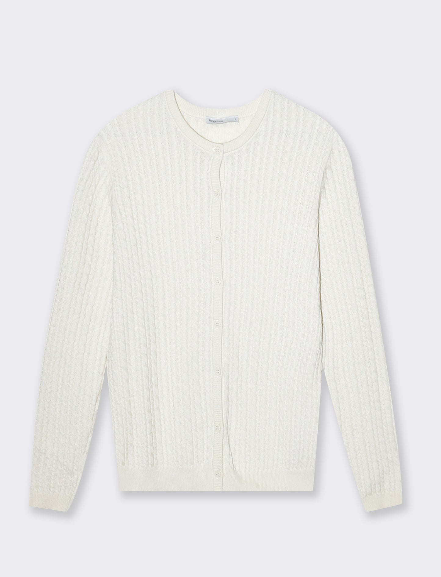 Cardigan basico a trecce da donna - Avorio