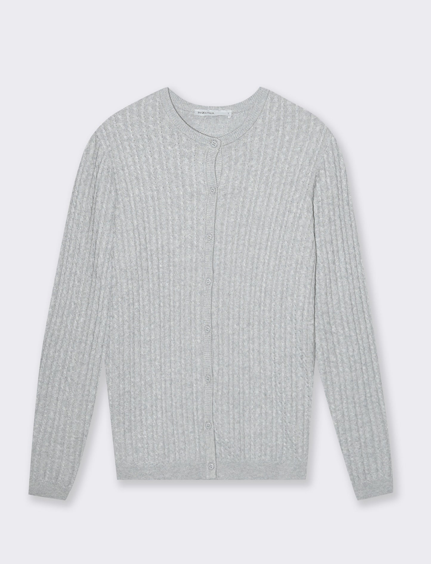 Cardigan basico a trecce da donna - Grigio chiaro