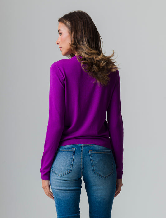 Woman's basic crew neck t-shirt - Purple