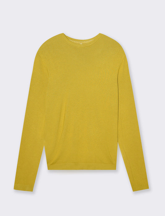 Woman's basic crew neck t-shirt - Yellow