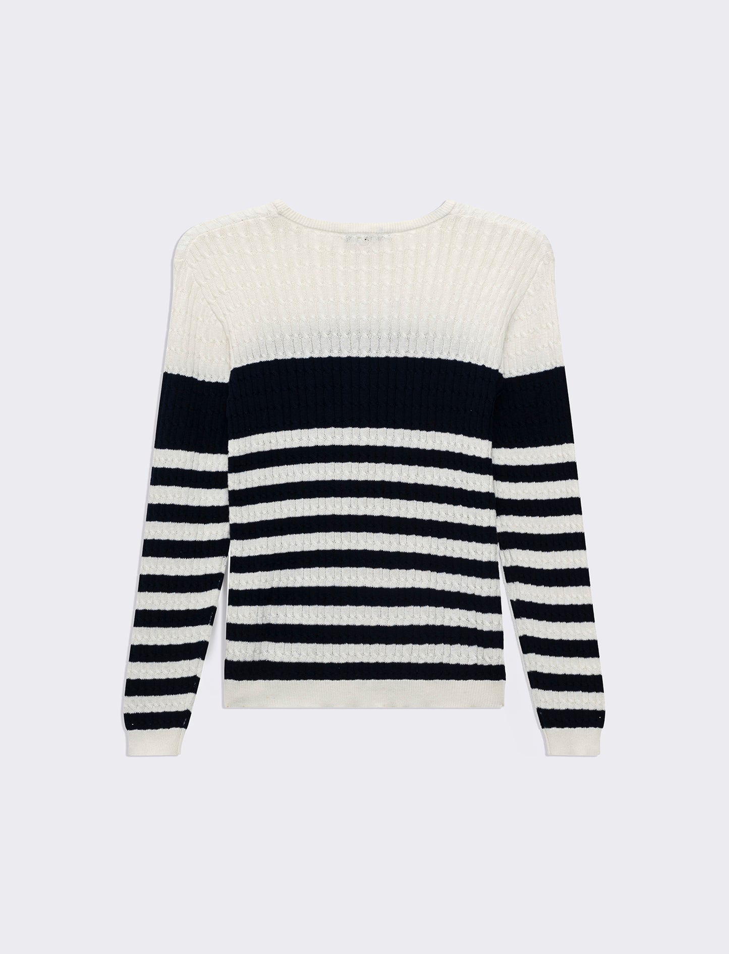Maglia basica giro collo a trecce da donna - var 1