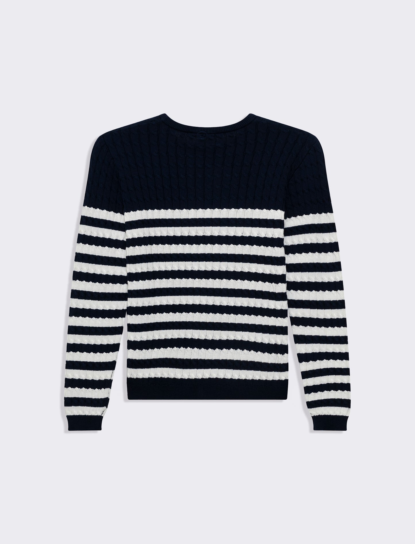 Maglia basica giro collo a trecce da donna - var 2