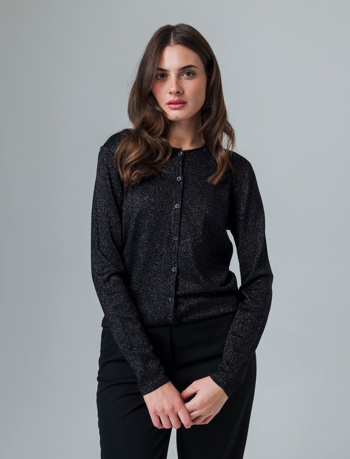 Cardigan manica lunga da donna - Nero