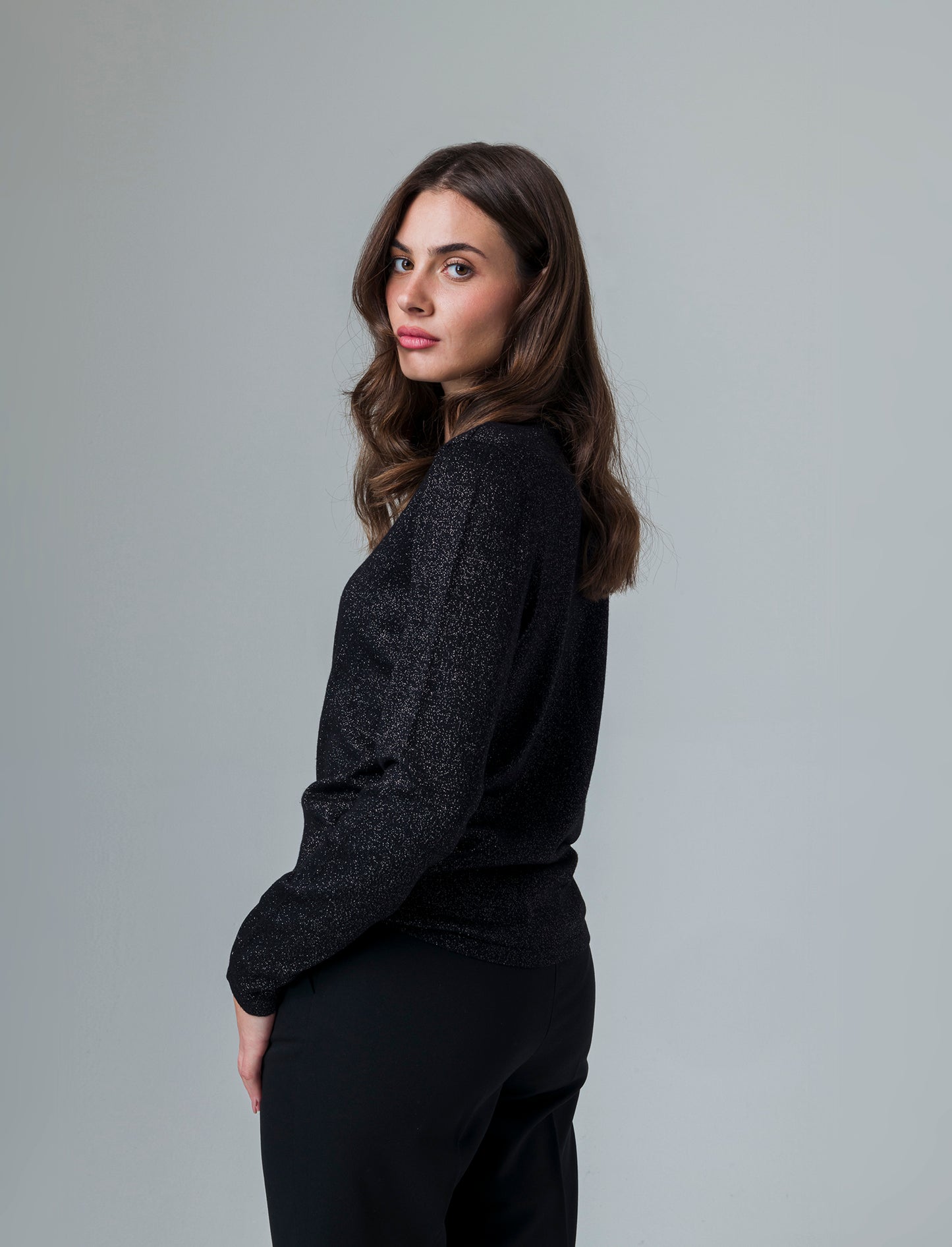 Cardigan manica lunga da donna - Nero