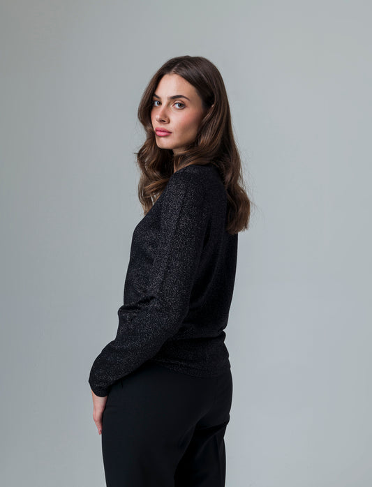 Cardigan manica lunga da donna - Nero