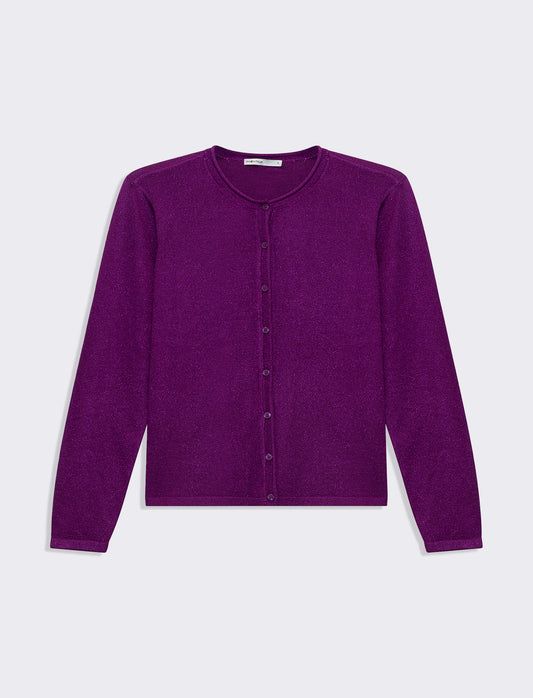 Cardigan manica lunga da donna - Viola