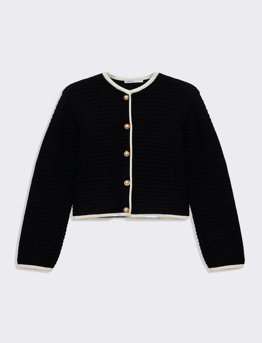 Cardigan manica lunga da donna - Nero