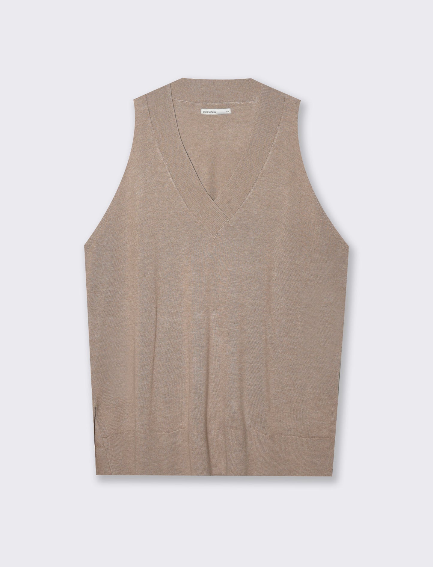 Maglia giro manica da donna - Cammello