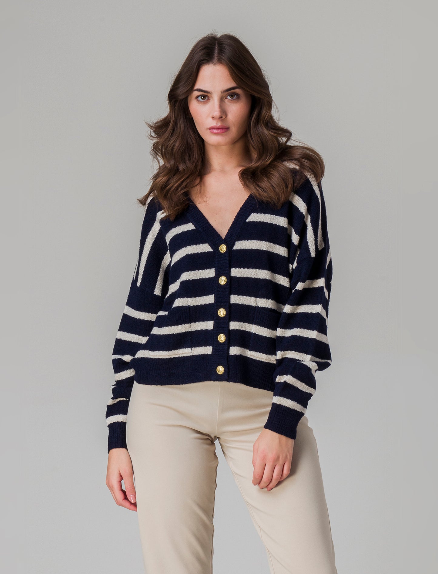 Cardigan con scollo a v da donna - var 2