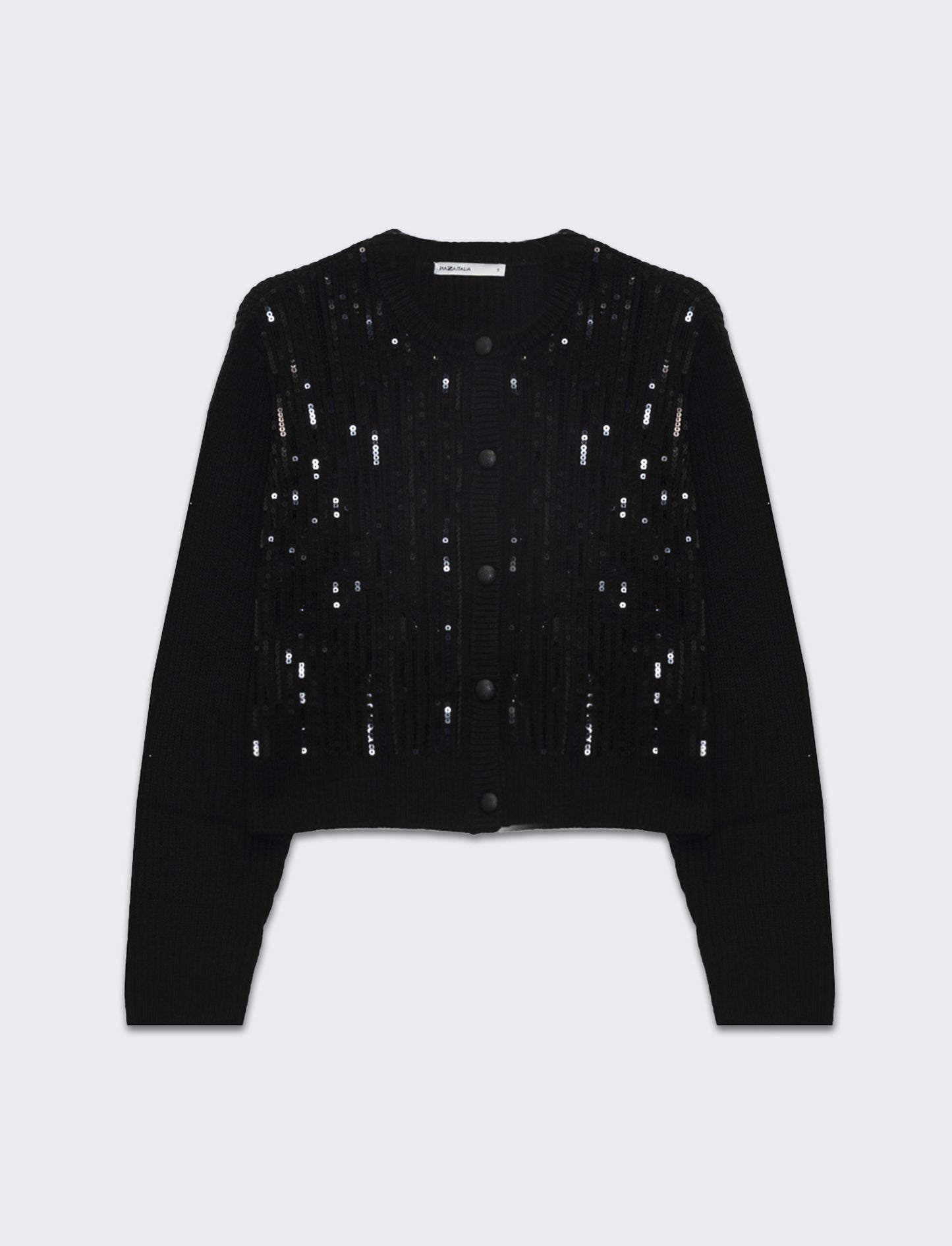Cardigan con paillettes da donna - Nero