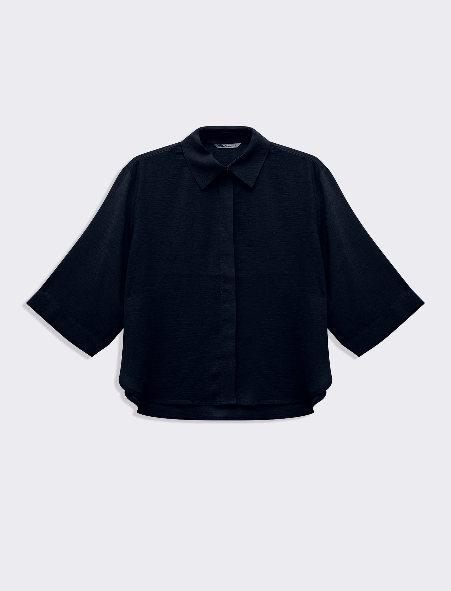 Camicia basica con maniche a 3/4 da donna - Blu