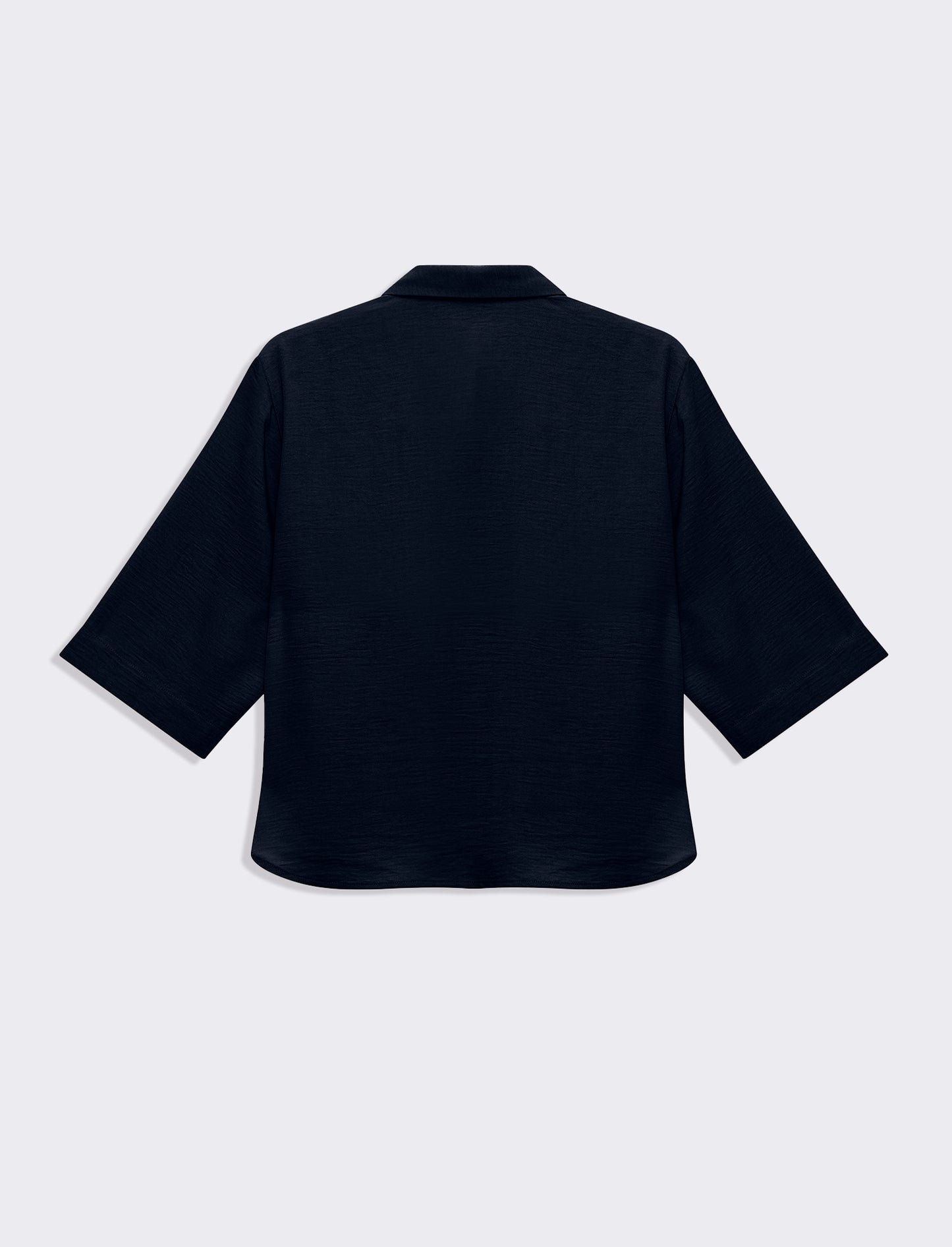 Camicia basica con maniche a 3/4 da donna - Blu