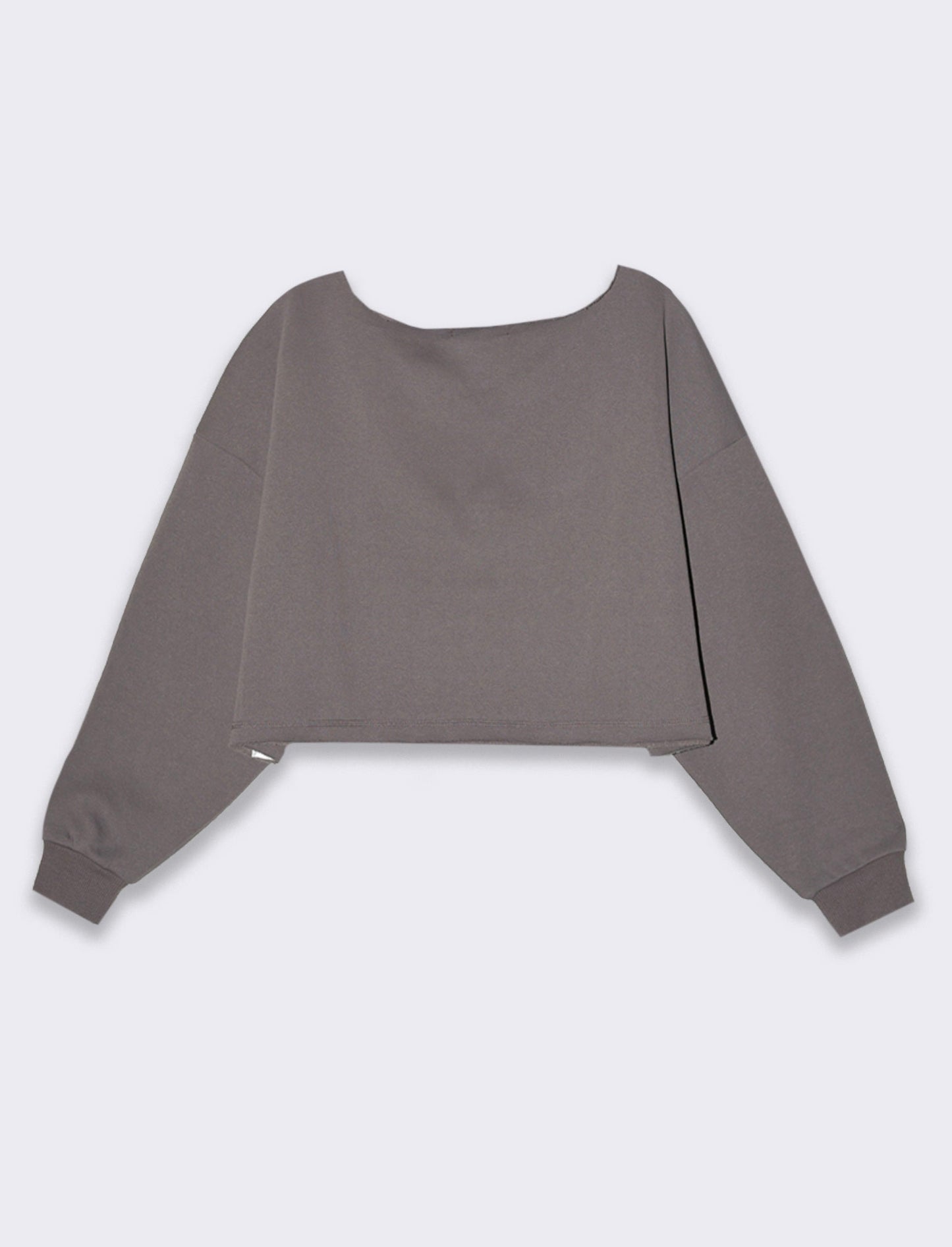 Felpa crop off shoulder da donna - Grigio piombo