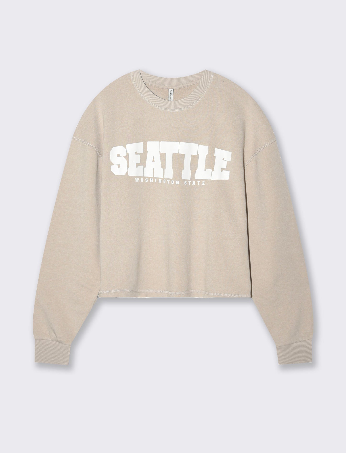 Woman's long sleeve crew neck sweatshirt - Beige