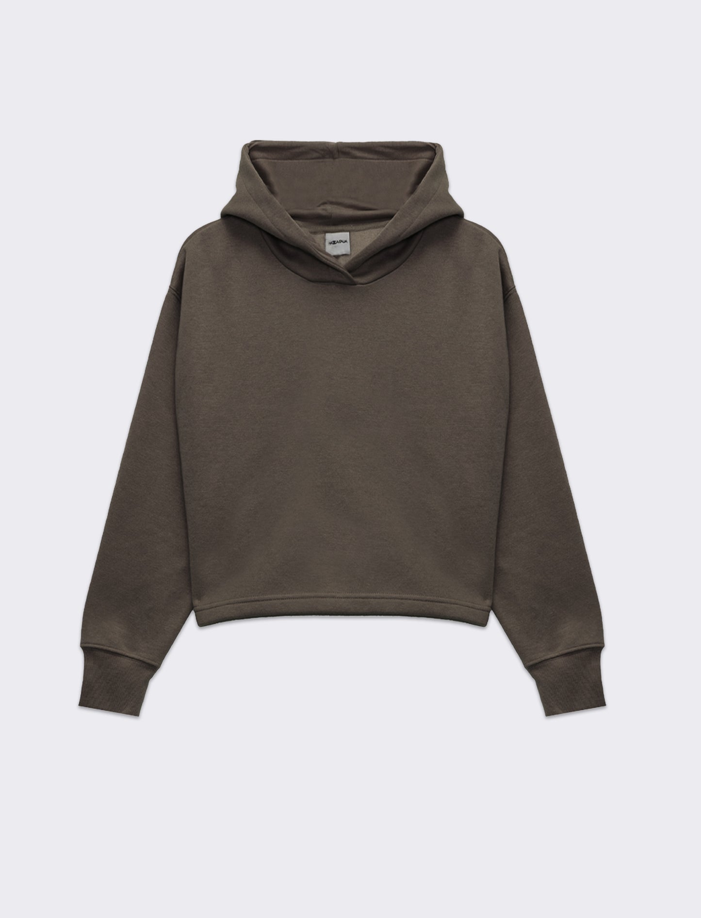 Felpa crop con cappuccio da donna - Verde salvia