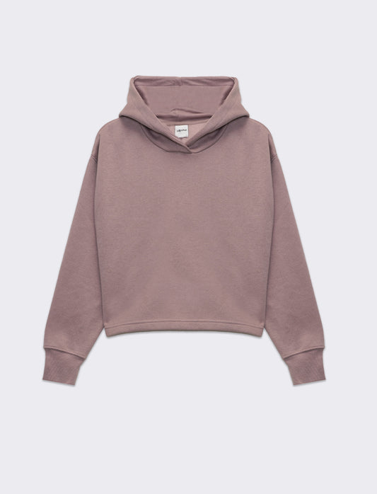 Woman's crop hoodie sweatshirt - Pink