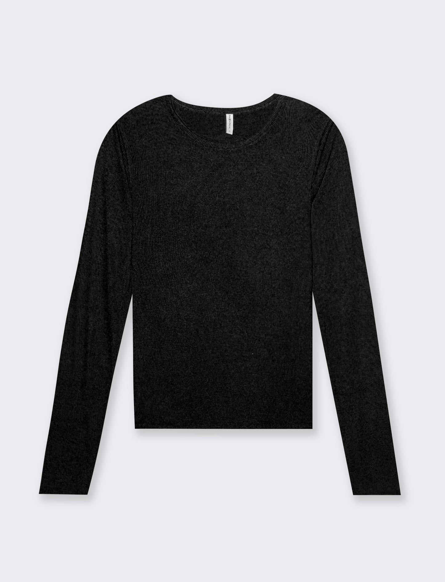 Woman's basic ribbed t-shirt - Black