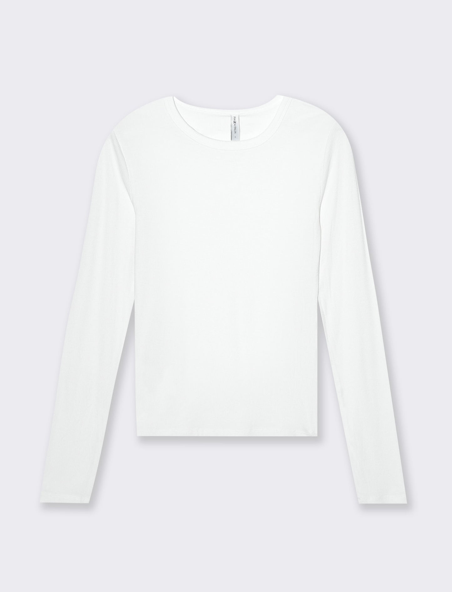 T-shirt basica a coste da donna - Bianco
