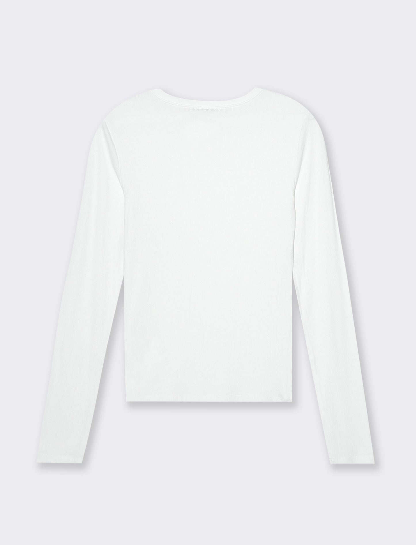 T-shirt basica a coste da donna - Bianco