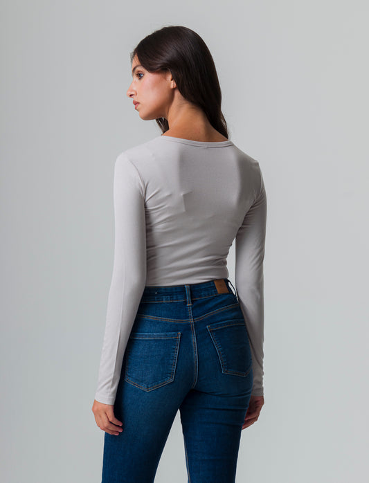 Woman's basic ribbed t-shirt - White