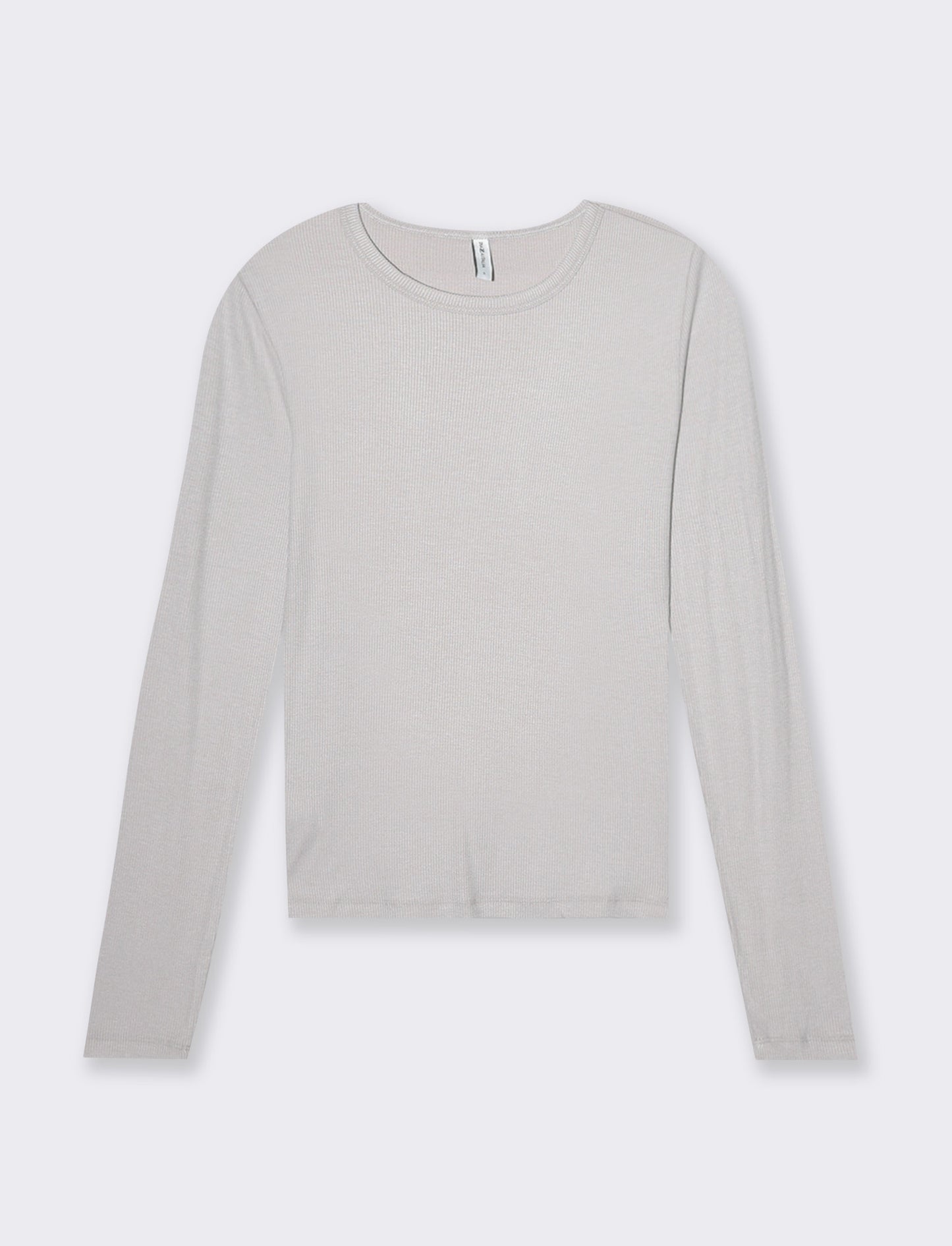 T-shirt basica a coste da donna - Bianco perla